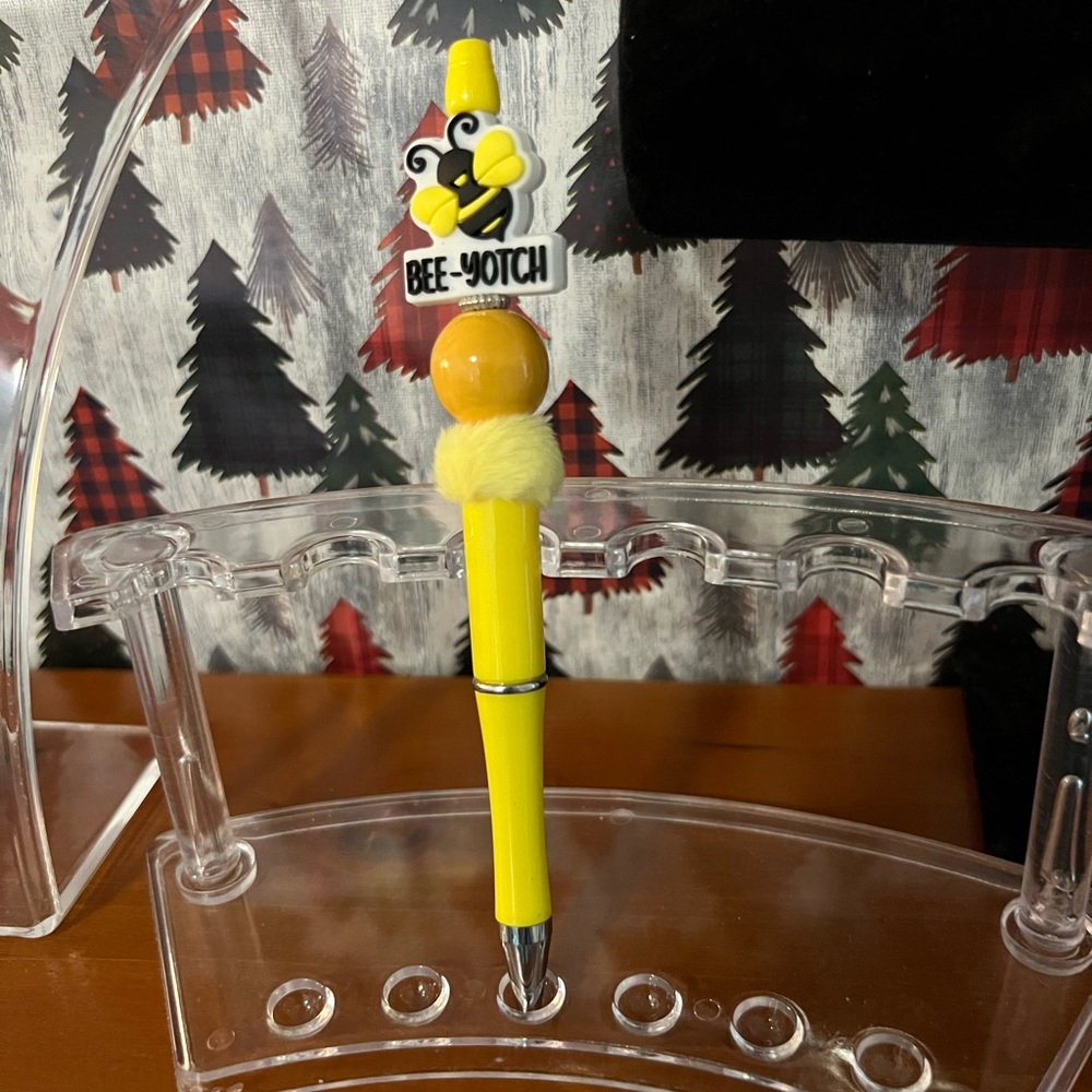 ✨New✨ Hand Beaded Bee-Yotch 🐝 Pen